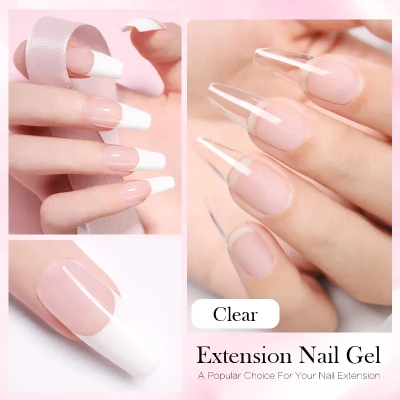 Color: Pink Bronze - BORN PRETTY 60/30ml Hard Jelly Extension Nail Gel Polish French Nails Nude Pink White Clear Fibre Glass Gum For Manicure Extend