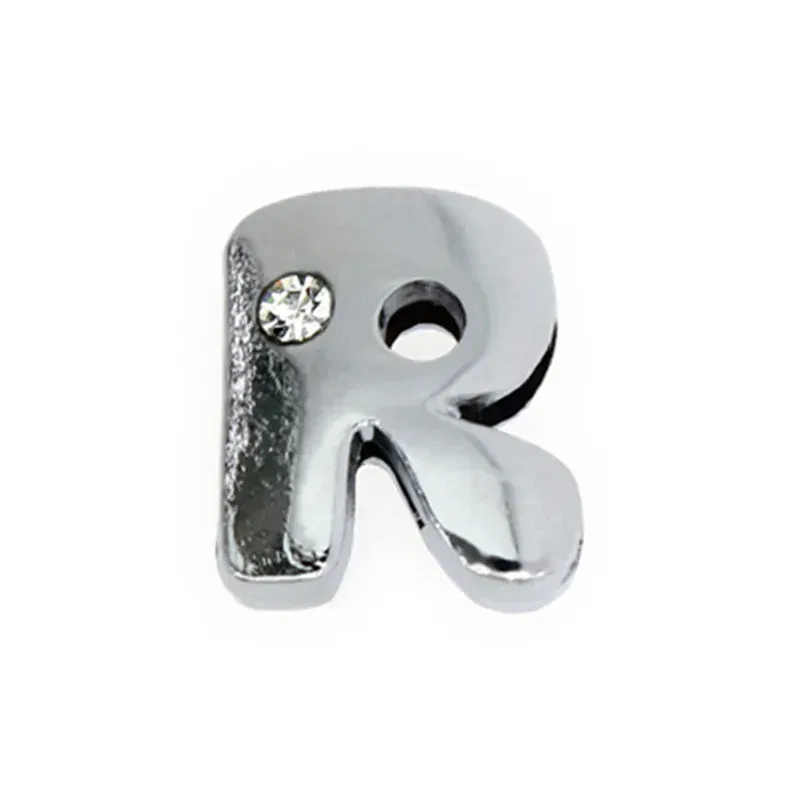 Color: Maroon - 8mm Fat Slide Letters Charms Bracelet Women Jewelry Making 1pc Slide Alphabet A-Z DIY Wristband Belt Keychain Pet Collar