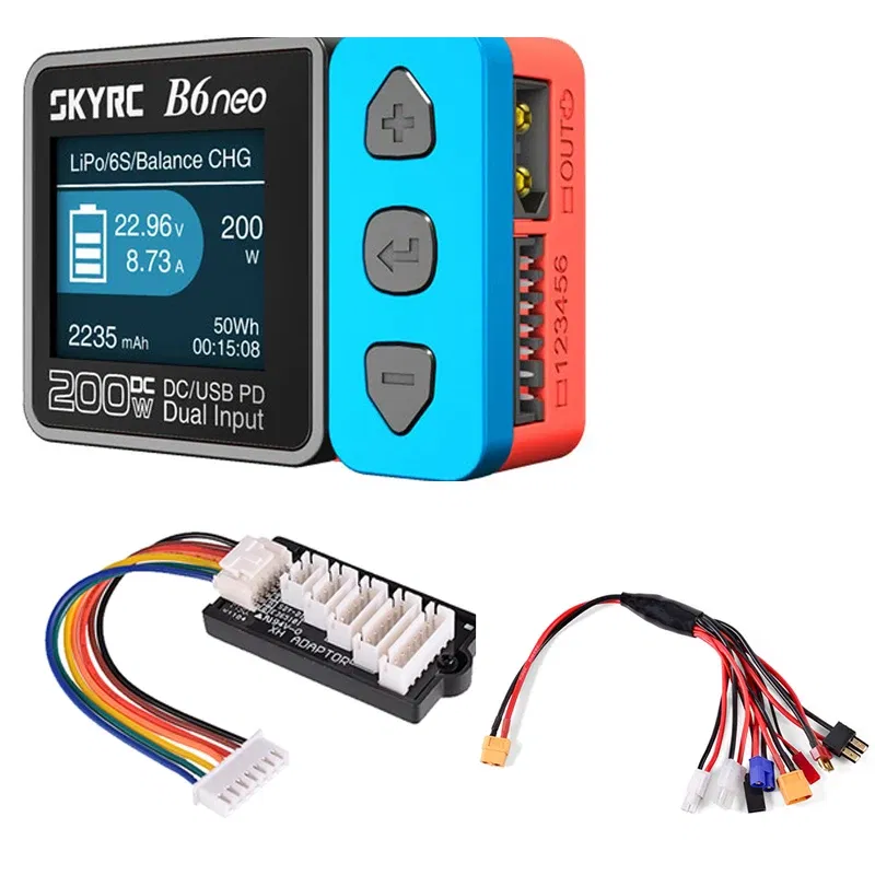 Color: green - 2023  NEW SkyRC B6 Neo Smart Charger DC 200W PD 80W LiPo Battery Balance Discharger SK-100198 B6 Neo