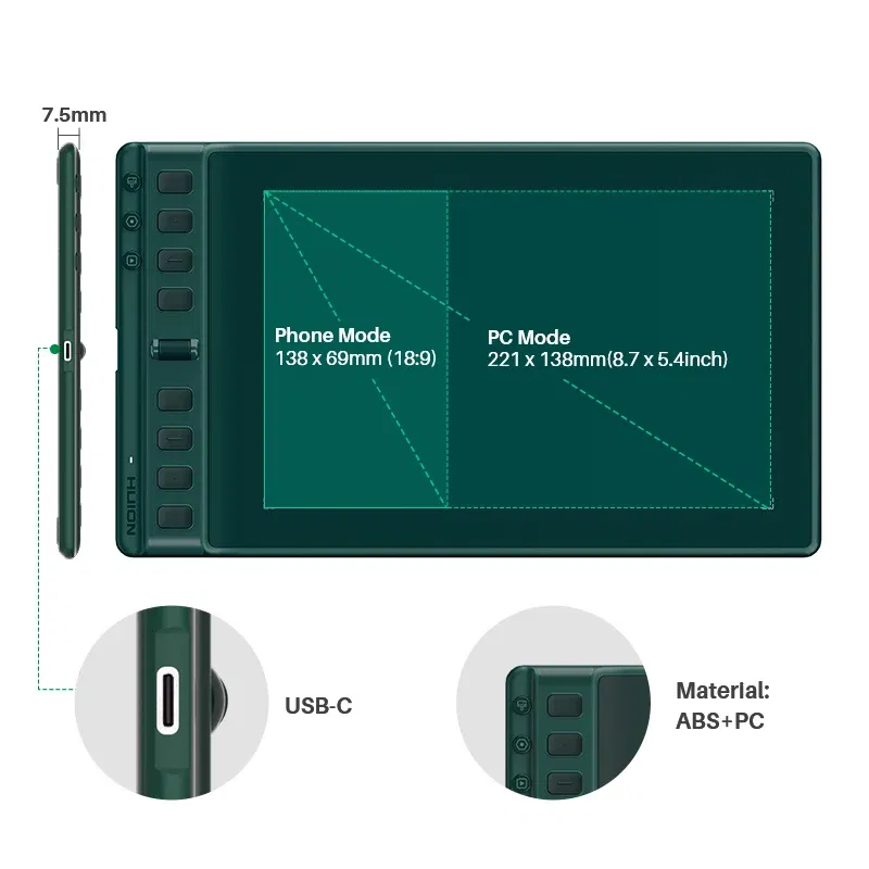 Color: Black, Ships From: CHINA - Huion Inspiroy 2 M H951P Graphics Tablets 8.7x5.4 inch PenTech 3.0 Digital Drawing Pen Tablet 8 Express Keys With 3 Group Key