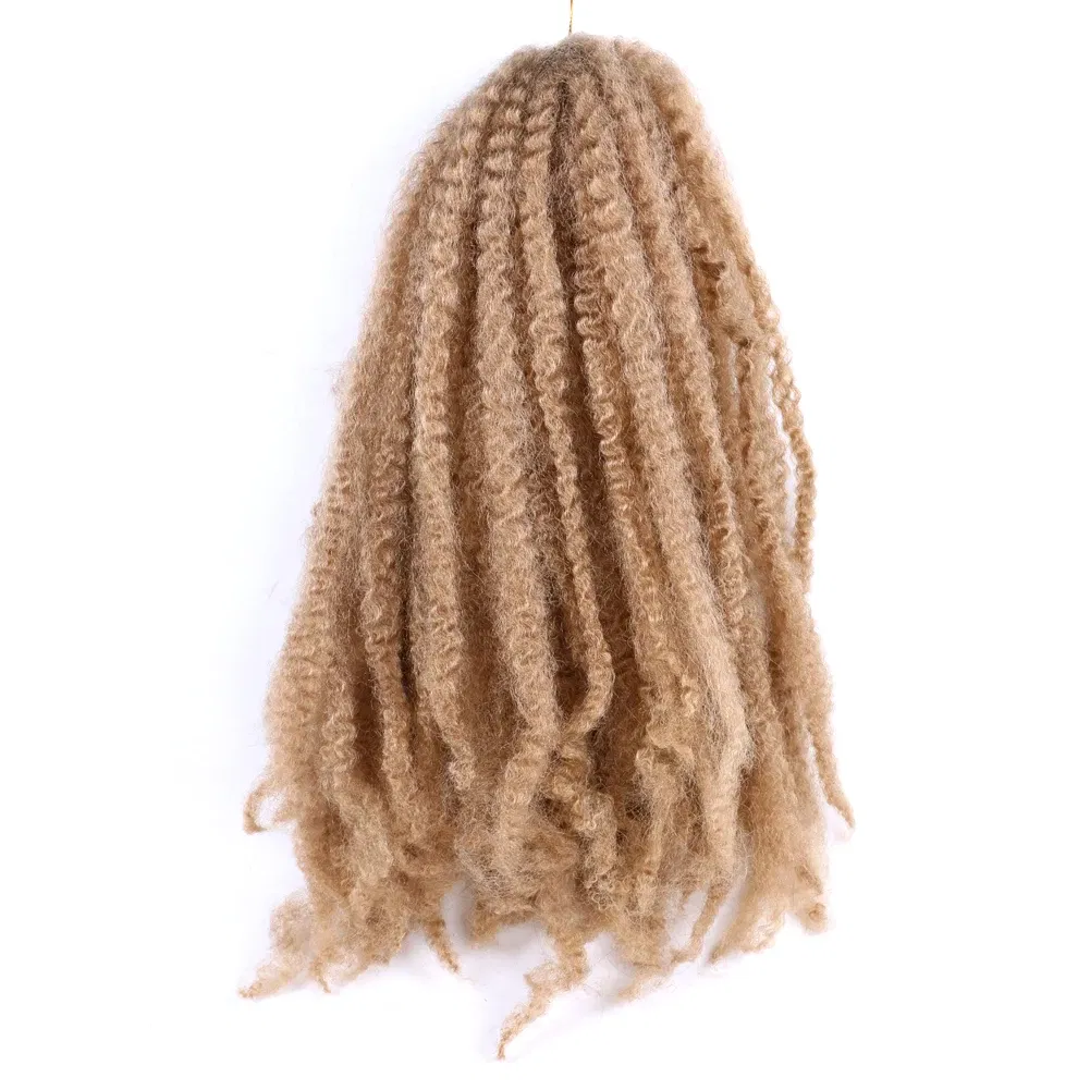 Color: #27, Stretched Length: 18inches, Bulk Buy: 3Pcs/Lot - 18 Inch Synthetic Marley Twist Braiding Hair Afro Kinky Curly Crochet Hair for Faux Locs Long Springy Twist Hair Extensions