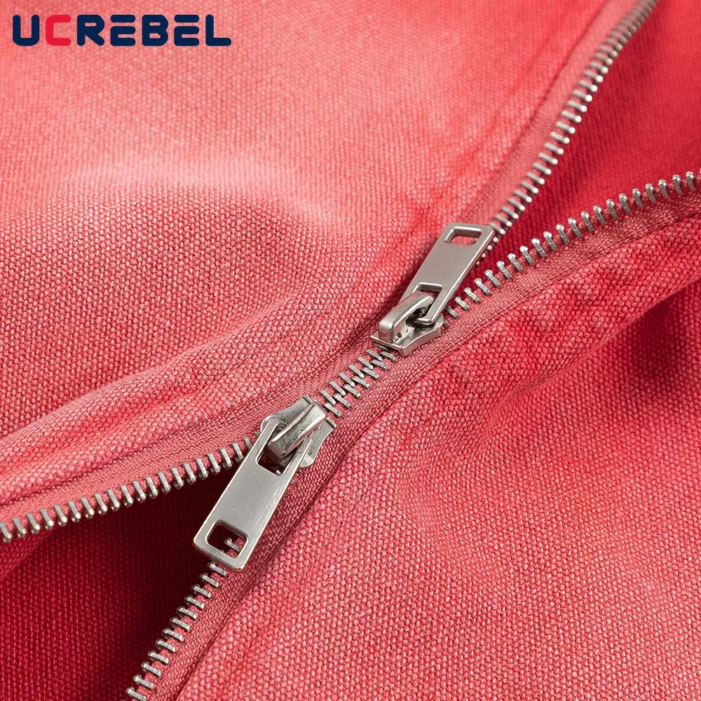 Color: Blue, Size: L - Color Block Cargo Jacket Mens Ripped Spring Retro High Street Loose Lapel Long Sleeve Outerwear Men