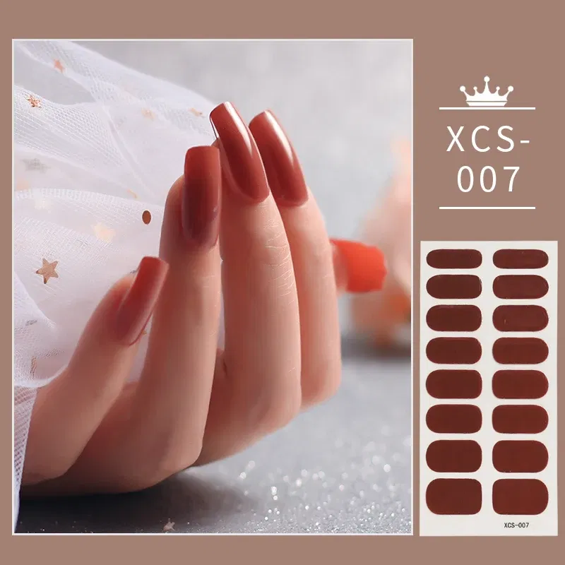 Color: Dark Navy - Rose Red Shiny Twinkle Full Cover Nail Stickers Sticker For Nails Self Adhesive Nail Sticker Fashion Nail Stickers Beauty