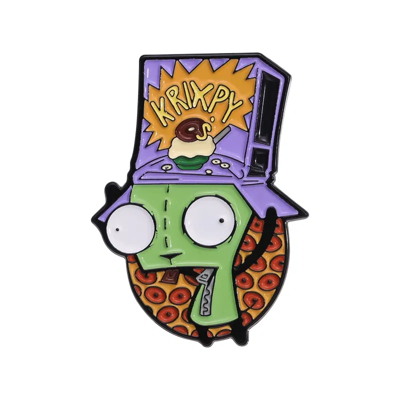 Metal color: Blue white zinc plated - Cartoon Anime Brooch Enamel Pins Custom Metal Animal Badges Lapel Accessories Sweater Women Men Jewelry Gift Friends Wholesale