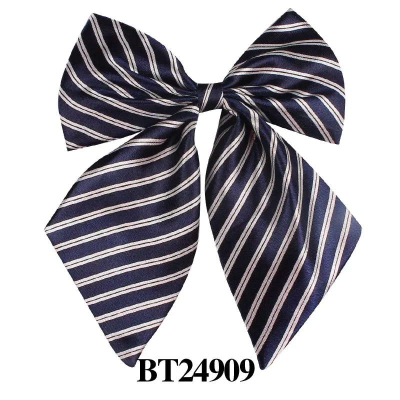 Color: SKY BLUE - Striped Ladies Bowtie Classic Shirts Bow Tie For Women Business Wedding Bowknot Plaid Bow Ties Butterfly Girls Suits Bowties