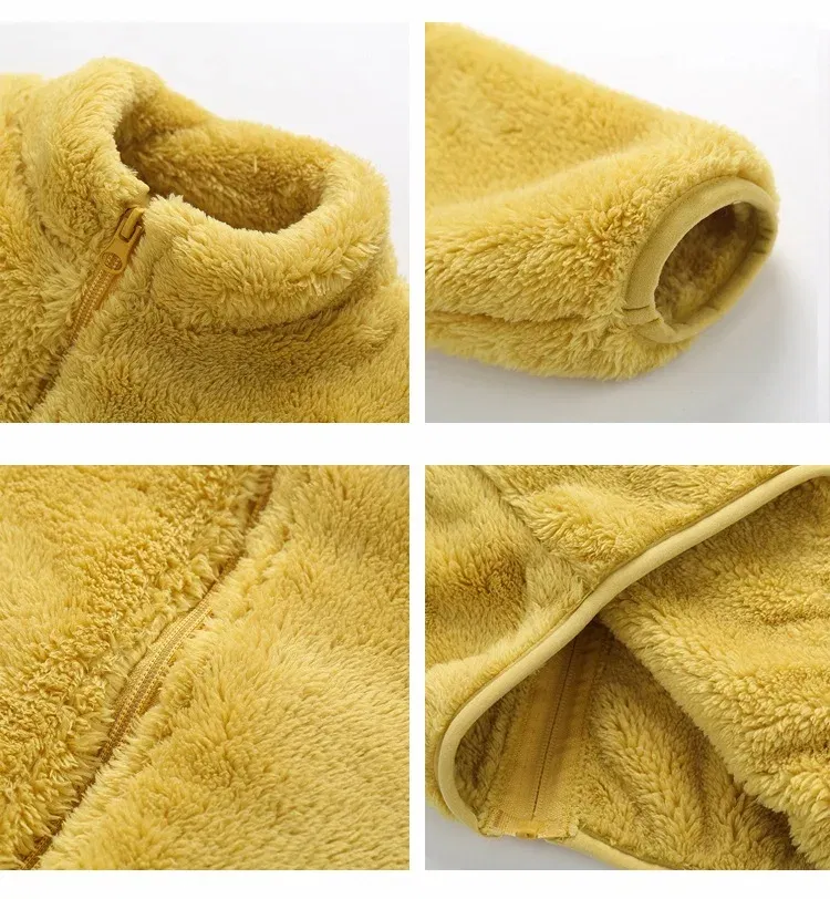 Color: Gold, Kid Size: 9T - Kids Winter Coats 2024 New Children Outerwear Boy Warm Fleece Jacket Baby Girls Jackets for Autumn Spring Children Clothing