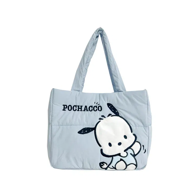 Color: Sky blue - My Melody Pochacco Kawaii Sanrio Kuromi Anime Women Handbag Tote Shoulder Bag Cute Cartoon Girl High-capacity Commuter Package