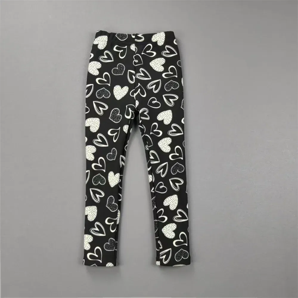 Color: Yellow, Kid Size: 6 - 2-11Y Girls' Pants Autumn and Winter Slim Fit Warm Bottom Pants Thickened Velvet Printed Children's Pants Baby Casual Pants