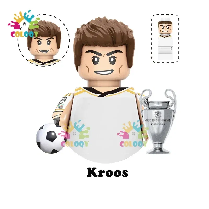 Color: Gold, Ships From: CHINA - Kids Toys World Famous Football Stars Building Blocks Sport Player Mini Action Figures Golden Cup Toys For Boys Christmas Gifts