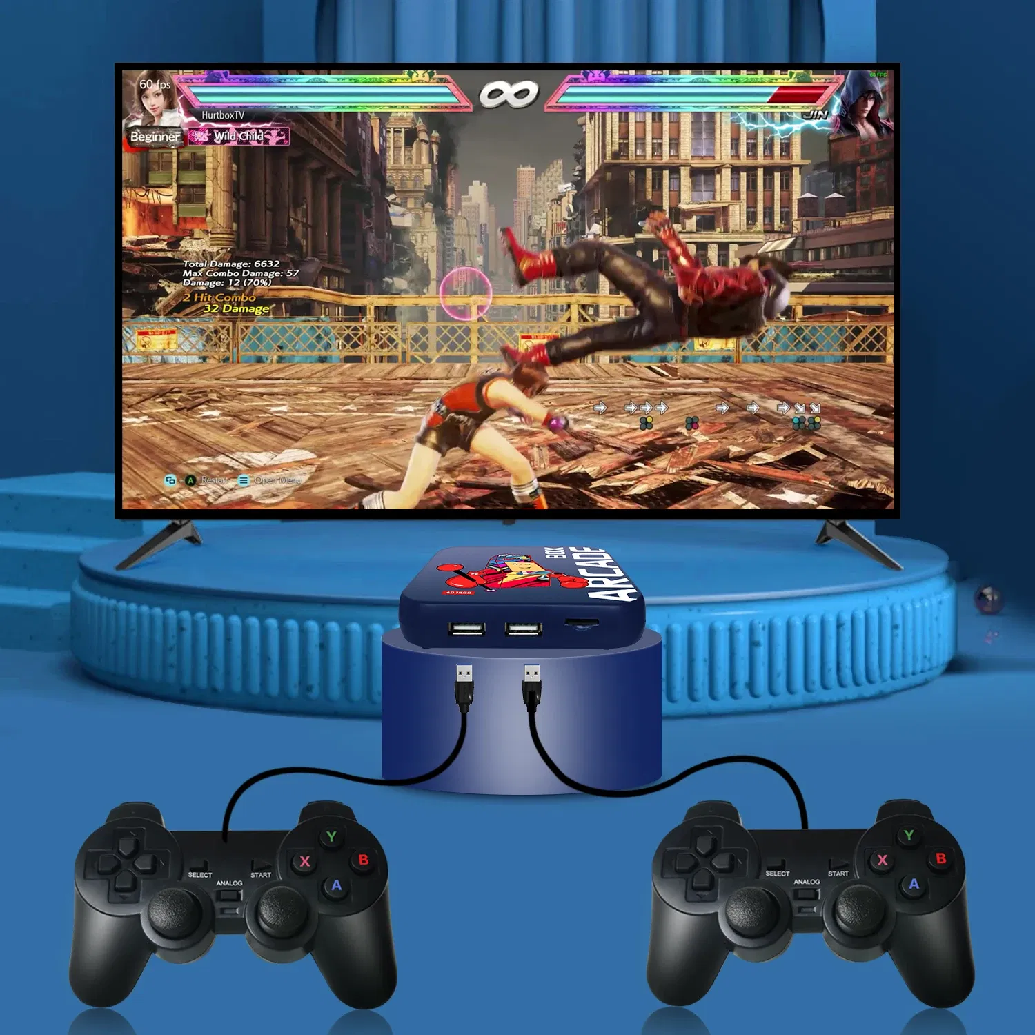 Color: WHITE, Bundle: Bundle 2 - Arcade Box Retro Game Console for PS1/PSP/N64 Built-in 50 Emulator Video Game Console TV Box Classic Game Box with Controller