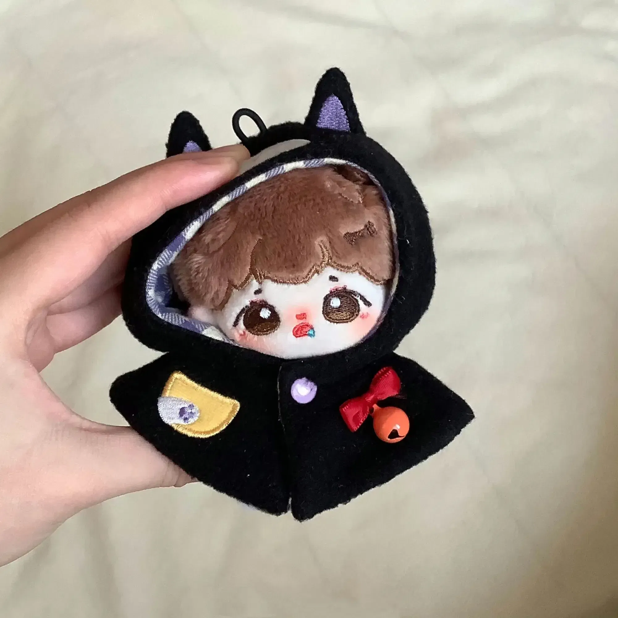 Color: Multicolor, Size: S - 10cm doll clothes animal doll clothes small animal cloak line puppy cotton doll with cute clothing kpop hat cloak