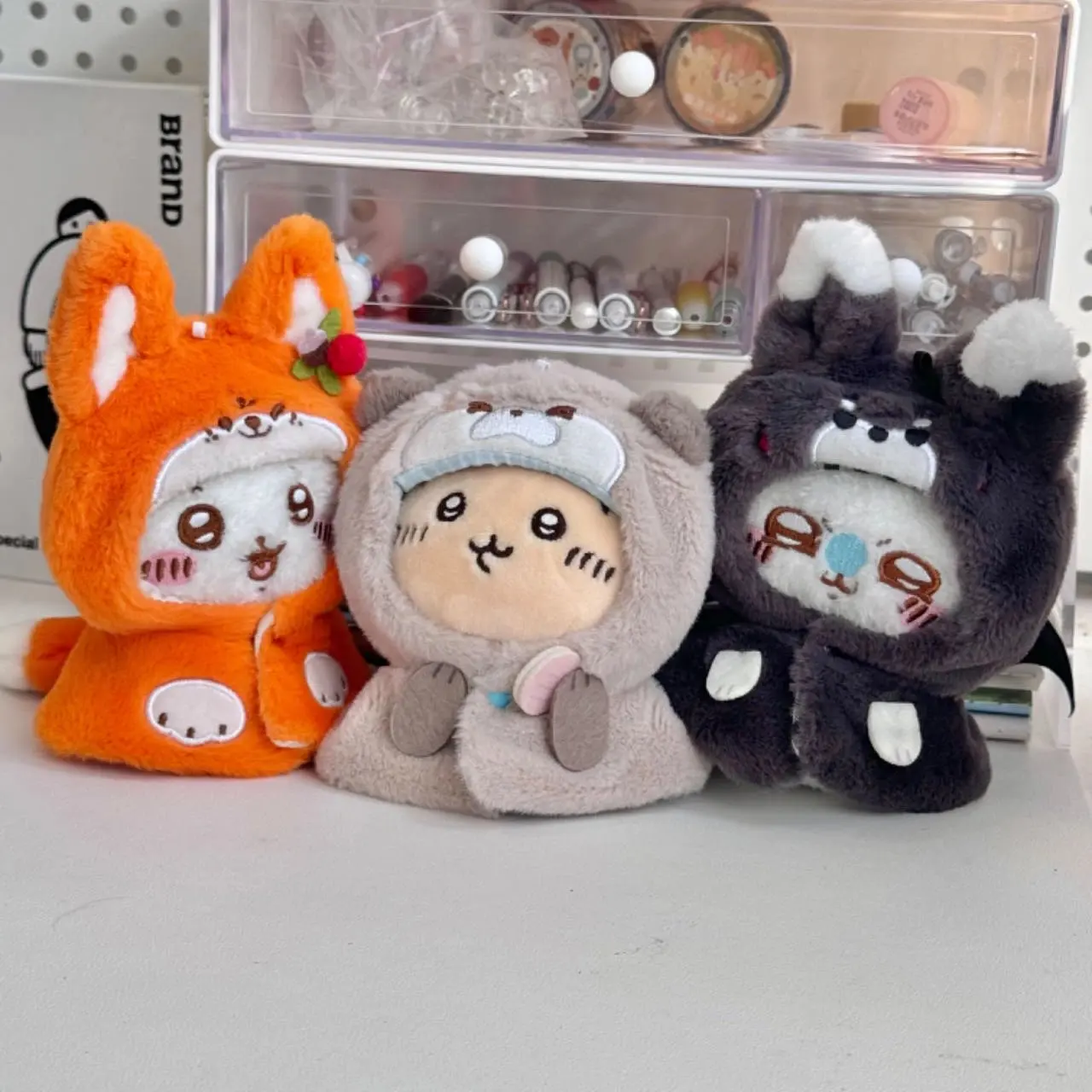 Color: Multicolor, Size: S - 10cm doll clothes animal doll clothes small animal cloak line puppy cotton doll with cute clothing kpop hat cloak