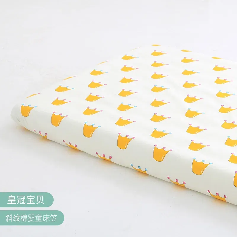 Color: Red - 130cm * 70cm Cotton Crib Top Baby Bed Cover Child Infant Newborn Mattress Cover Twill Cotton Bedding