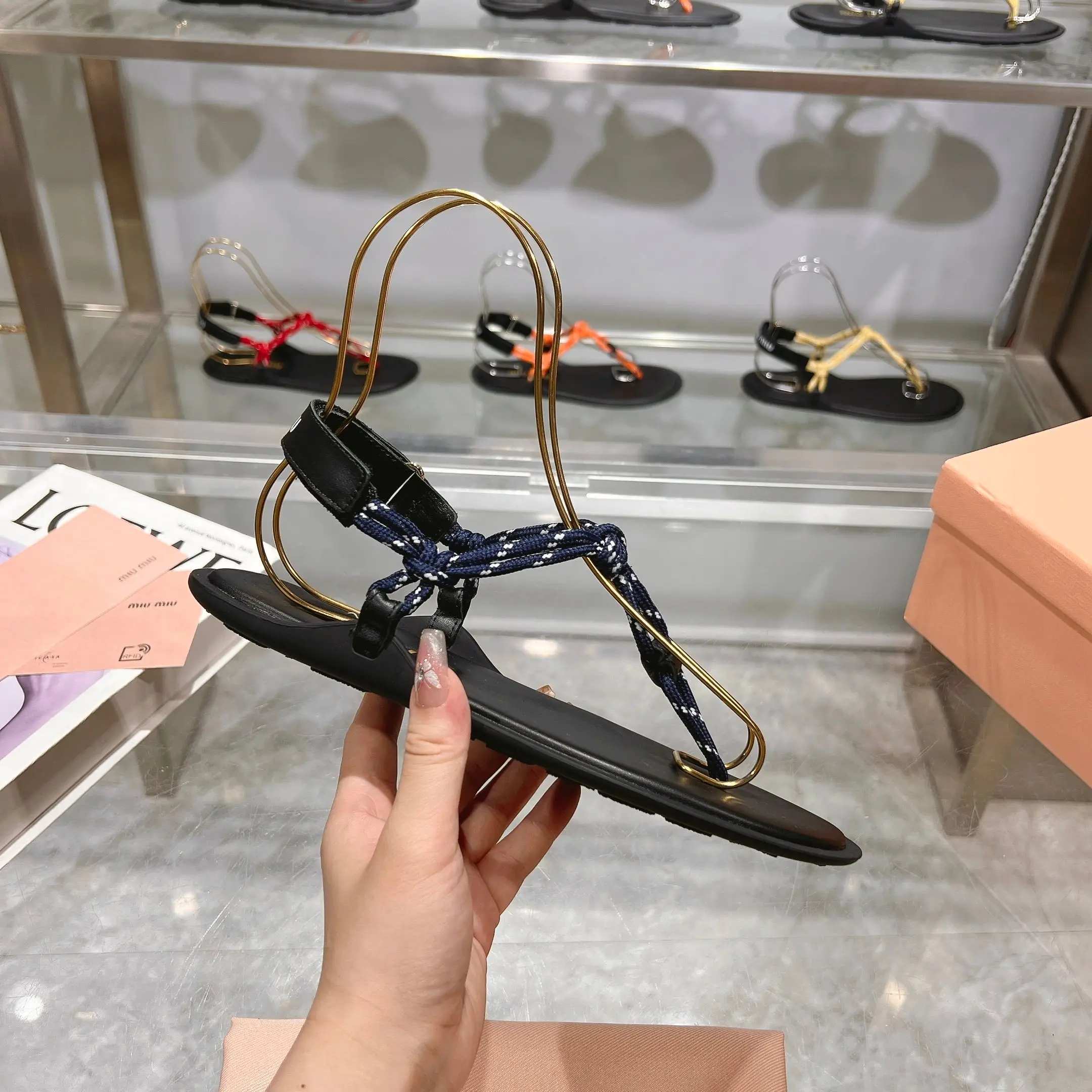 Color: Blue, Shoe Size: 41 - 25 New Summer Products, Super Cost-effective, Summer Sandals and Flip-flops Are Versatile and Trendy, MIU Series Flip-flops