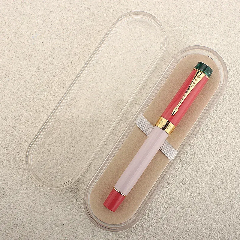 Color: Clear, Nib Size: EF - JINHAO 100 Centennial Fountain Pen Resin Gold Clip Nib EF F M Students Pens Business Stationery School Office Supplies PK 9019