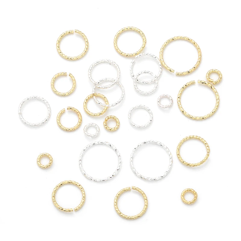 Color: Gold - 20Pcs 4/6/8/10mm Silver/14K Gold Plated Brass Jump Rings Open Loops for Earring Bracelet Necklace DIY Jewelry Making Findings