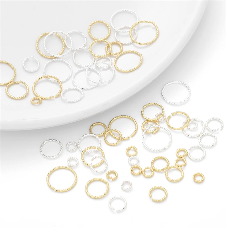 Color: Gold - 20Pcs 4/6/8/10mm Silver/14K Gold Plated Brass Jump Rings Open Loops for Earring Bracelet Necklace DIY Jewelry Making Findings