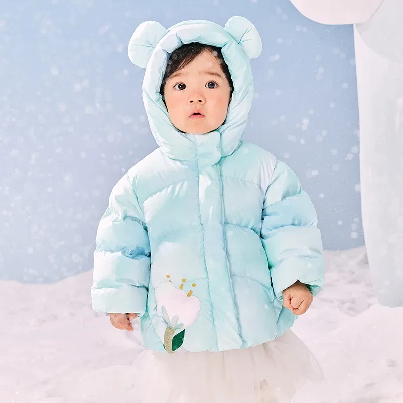 Color: Blue, Ships From: CHINA, Kid Size: 3M - Mini Bala Down Jacket For Boys and Girls 2024 Winter New Style Cute Doll Baby Warm Greatcoat Kids Clothing Toddler Outerwear
