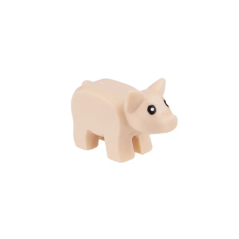 Color: Red - MOC City Animal Building Block Figures Hare Dairy Cow Squirrel Dolphin Pug DIY Farm Street View Accessories Bricks Toys Gifts