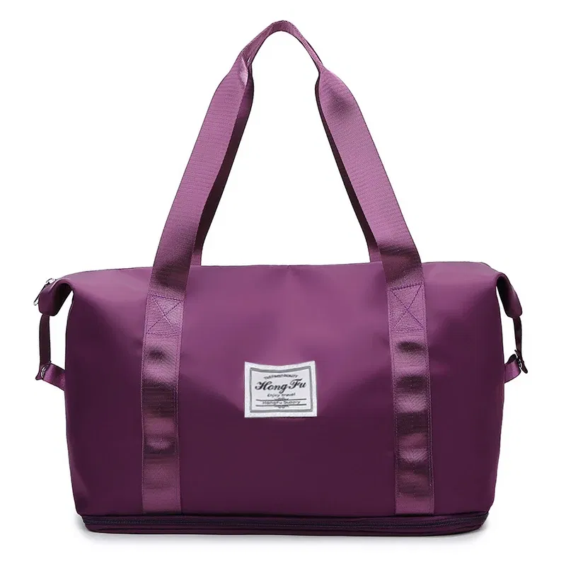 Color: plum - UNIXINU Carry On Travel Duffle Bag Nylon Waterproof Sports Gym Tote Bags for Women Large Capacity Storage Luggage Handbag