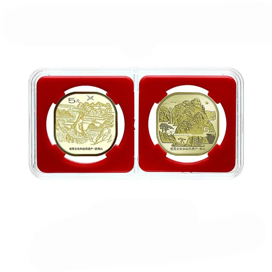 Color: Light Grey - 27mm 30mm Small Label Grade IDENTIFICATION 2 Coins slabs Holder Display Red Color Coin Collecting Storage Box