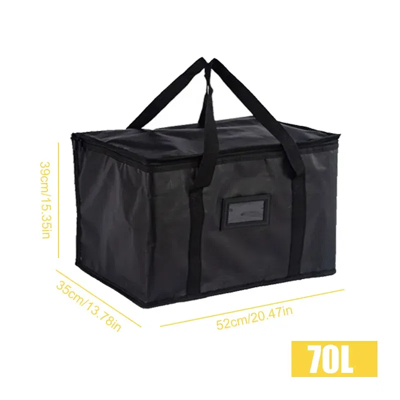 Color: Brown - Insulated Thermal Cooler Bag Drink Storage Large Chilled Bags Cool Lunch Foods Lunch Box Zip Picnic Tin Foil Food panier repas
