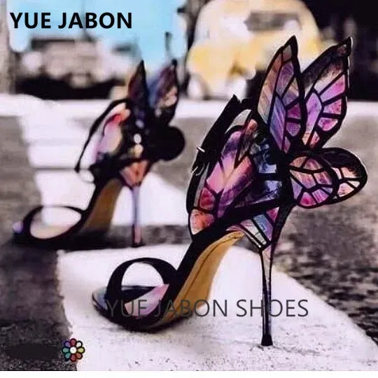 Color: Ivory, Shoe Size: 7.5 - Women Summer Sandals Fashion Embroidered Satin Butterfly High Heeled Footwear Adjustable Ankle Strap Shoes Women high heels