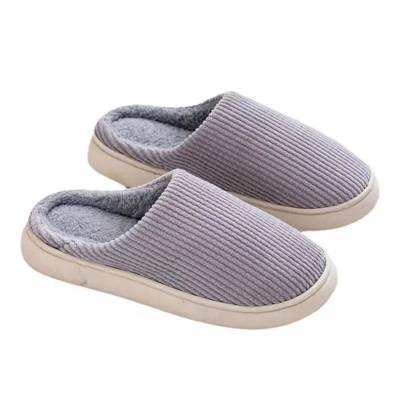 Color: GRAY, Shoe Size: 43 - Mens Memory Foam Slippers Slip on, Cozy Men's Bedroom Slippers Warm Soft Closed Toe Man Slippers