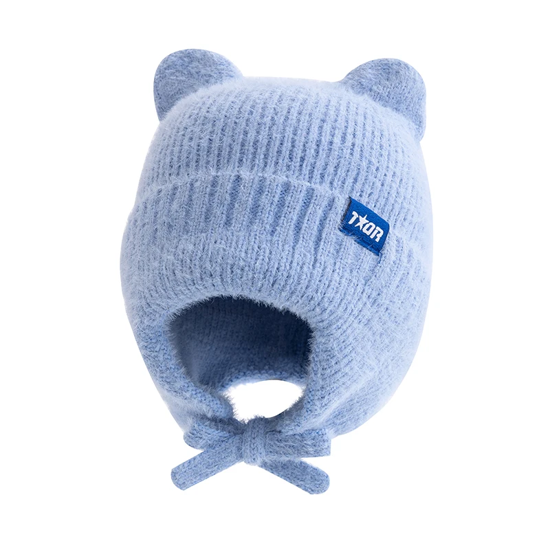 Color: green, Size: One Size - New Women Cute Cat Ear Earflap Winter Hat Fashion Windproof Knitted Hat Kpop Style Soft Beanie Hats Candy Colors Streetwear Cap