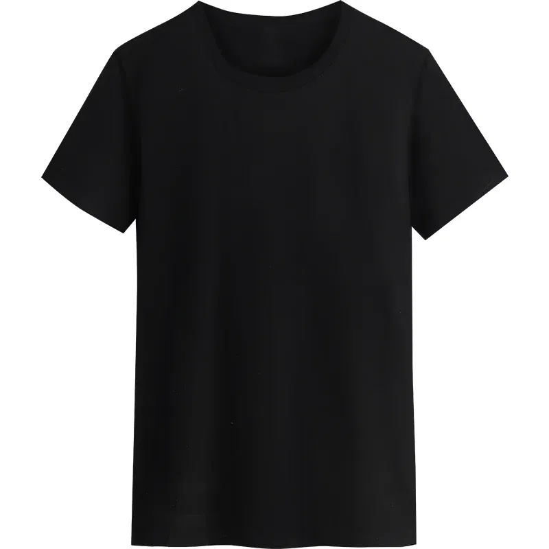 Color: black, Size: XXXL, Ships From: CHINA - YOTEE Round Neck T-shirt Cotton Logo Customized Embroidery Personal Group Fashion T-shirt Logo Customization