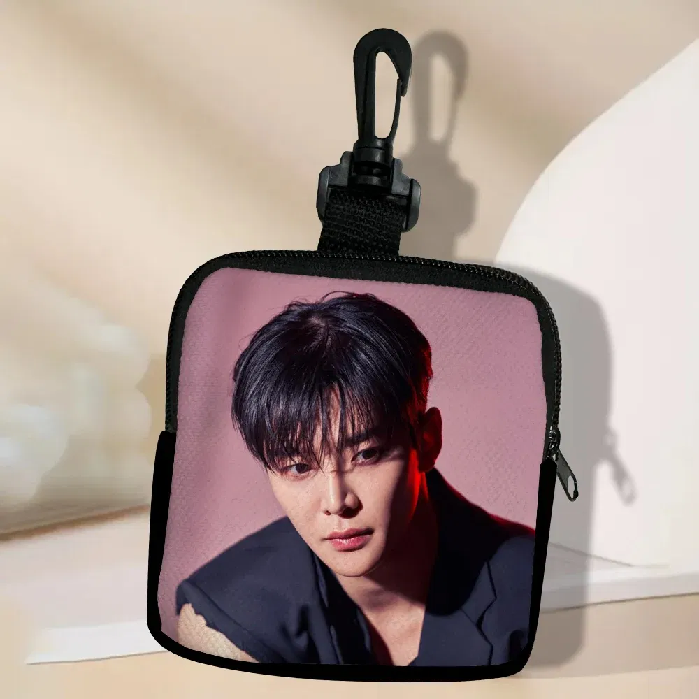 Color: Gold - SF9 Rowoon Zipper Coin Purse Women's Simple Handbag Card Package Coin Bag Purse Key Earphone Pouch 3.3