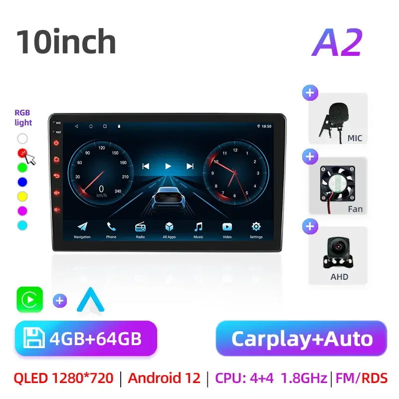 Color: army green, Ships From: CHINA - Car radio with GPS Multimedia player with Android 12 7/9/10''2 Din Universal Stereo Carplay AUTO for Volkswagen, Nissan, Hyundai