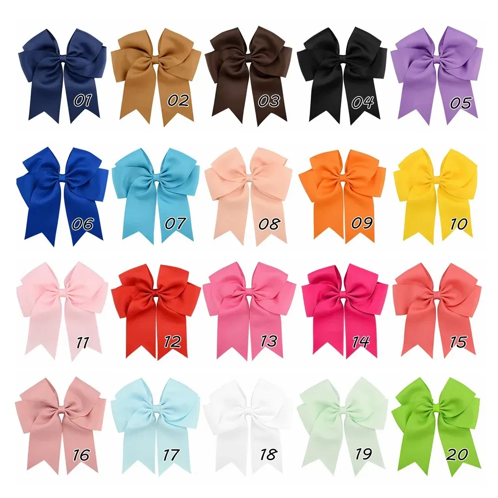 Color: army green - 6 Inches Colorful Elegant Hair Bows With Clip Kids Girls Grosgrain Ribbon Hair Clip Hairgrips Headwear Baby Hair Accessories