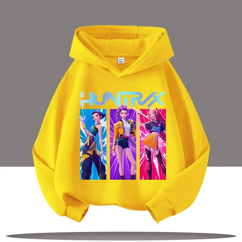 Color: Brown, Kid Size: 8 - Y2K KPop Demon Hunters Hoodies Teenage Girls Boys Rumi KPop Demon Hunters Hoody Autumn Casual Long Sleeve Children's Clothing