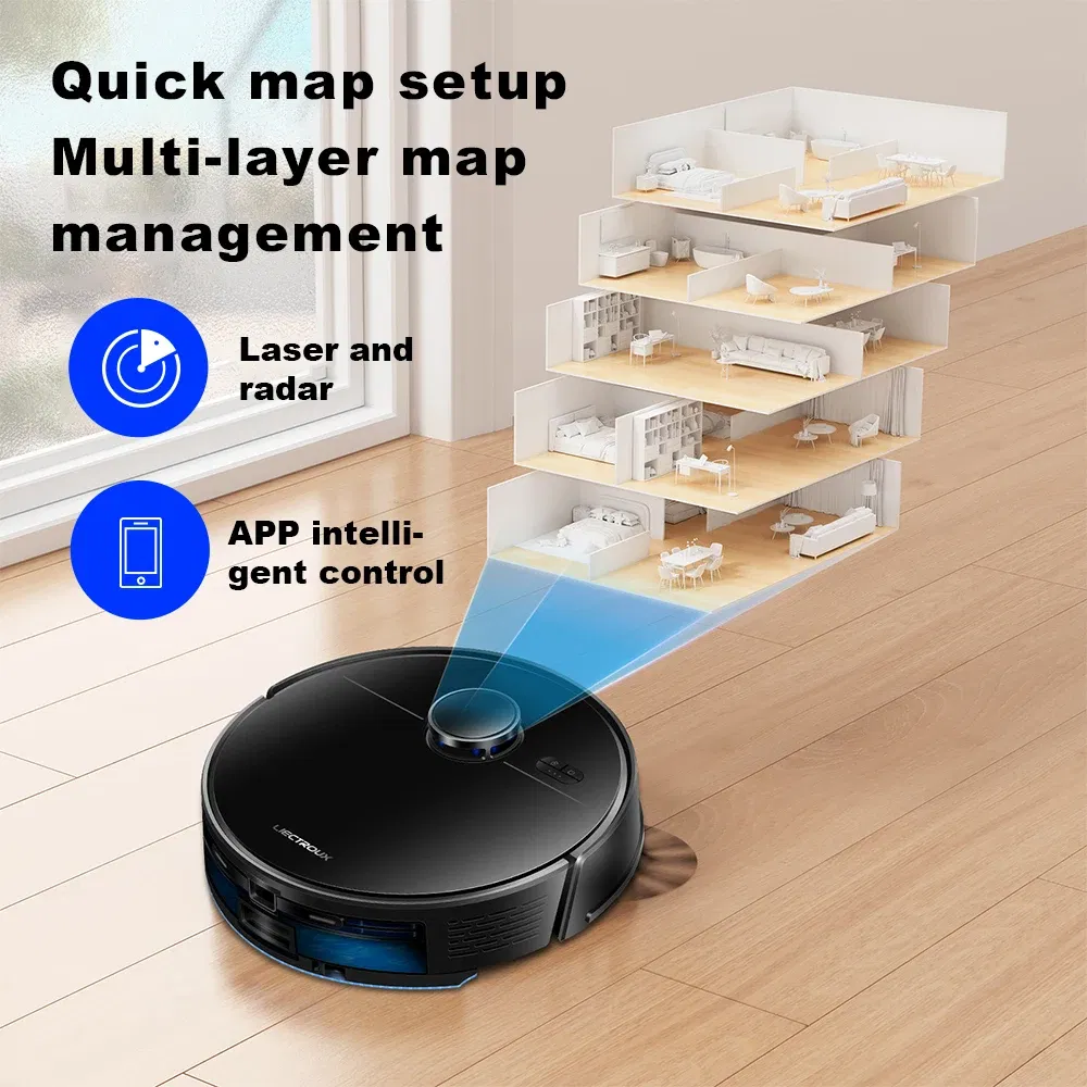 Color: WHITE, Ships From: CN - LDS Robot Vacuum Cleaner & Mop Liectroux M70 Pro,Wet Dry Cleaning,Self Empty,Multi-floor Map,6500Pa,Carpet Boost,Max.175Mins Run