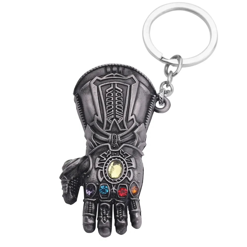 Color: black, Ships From: CHINA - Avengers Thanos Infinity Gauntlet Keychain Disney Superhero Iron Man Infinity Gloves Keyrings Car Pendant Key Holder Accessories