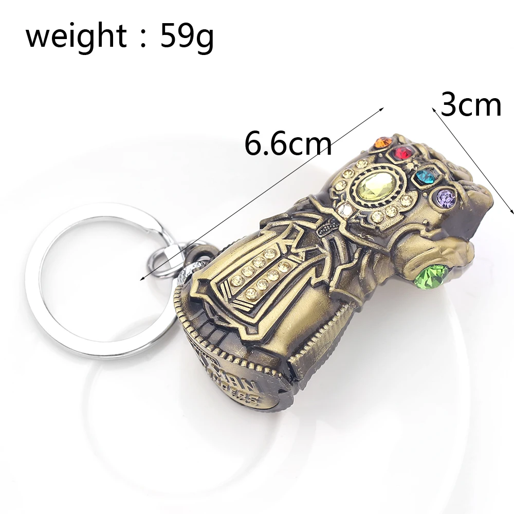 Color: black, Ships From: CHINA - Avengers Thanos Infinity Gauntlet Keychain Disney Superhero Iron Man Infinity Gloves Keyrings Car Pendant Key Holder Accessories