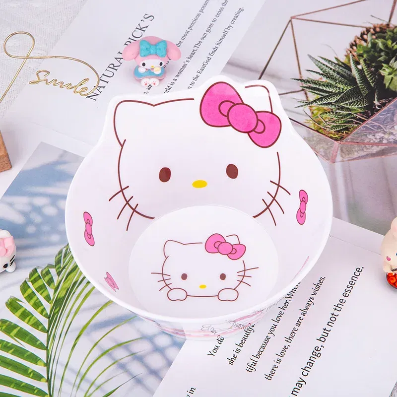 Color: Multicolor, Ships From: CHINA - New Sanrio Hello Kitty Bowl My Melody Cartoon Children's Tableware Cute Creative Anti-drop Anti-scald Soup Bowl Kid for Gifts