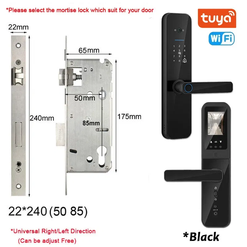 Color: Ivory, Ships From: CHINA - New! Tuya Wifi Digital Electronic Smart Door Lock With Biometric Camera Fingerprint Smart Card Password Key Unlock
