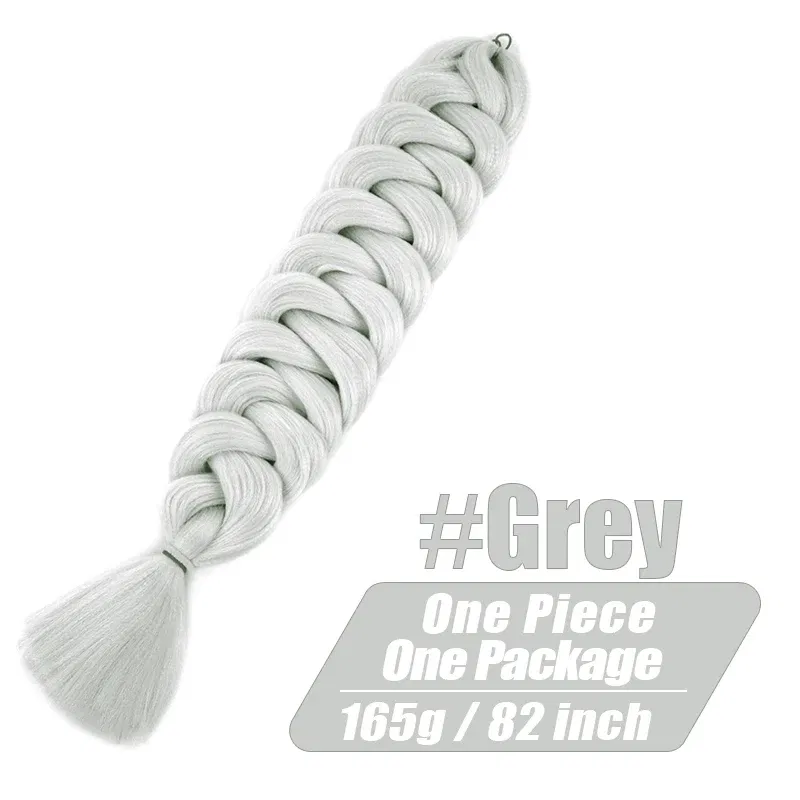 Color: P18/22, Stretched Length: 32inches, Ships From: CHINA, Bulk Buy: 1Pcs/Lot - Synthetic Braiding Hair Wholesale 82Inch 165g Ombre Braiding Hair Packs Jumbo Braid Hair For Women DIY Hairstyle Blue Grey