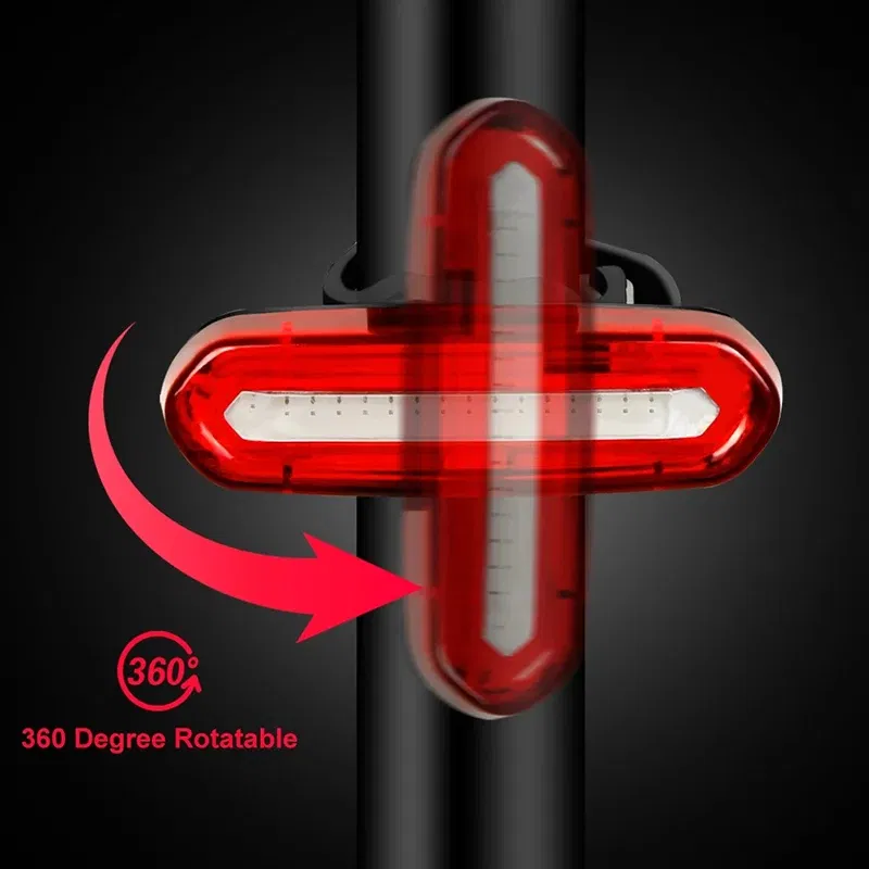 Color: Burgundy - Cycling Tail Light Outdoor Highlight USB Charging Mountain Led Warning Bike Lights Tail Lamp Rear Light Bicycle Accessories