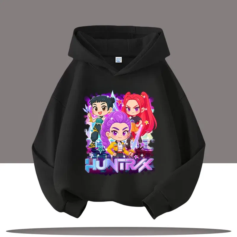 Color: WHITE, Kid Size: 7 - Y2K KPop Demon Hunters Hoodies Teenage Girls Boys Rumi KPop Demon Hunters Hoody Autumn Casual Long Sleeve Children's Clothing