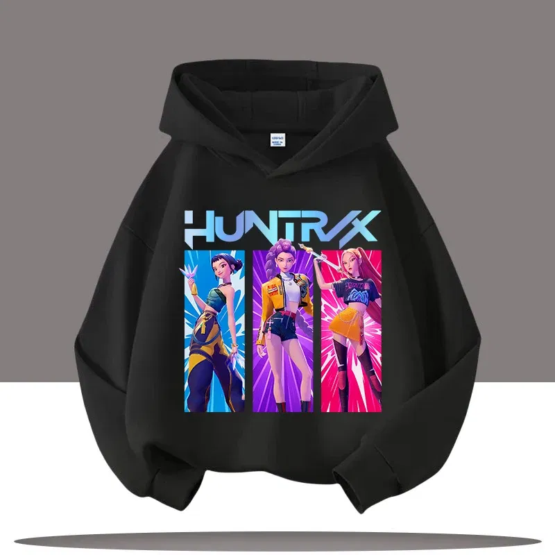 Color: WHITE, Kid Size: 7 - Y2K KPop Demon Hunters Hoodies Teenage Girls Boys Rumi KPop Demon Hunters Hoody Autumn Casual Long Sleeve Children's Clothing