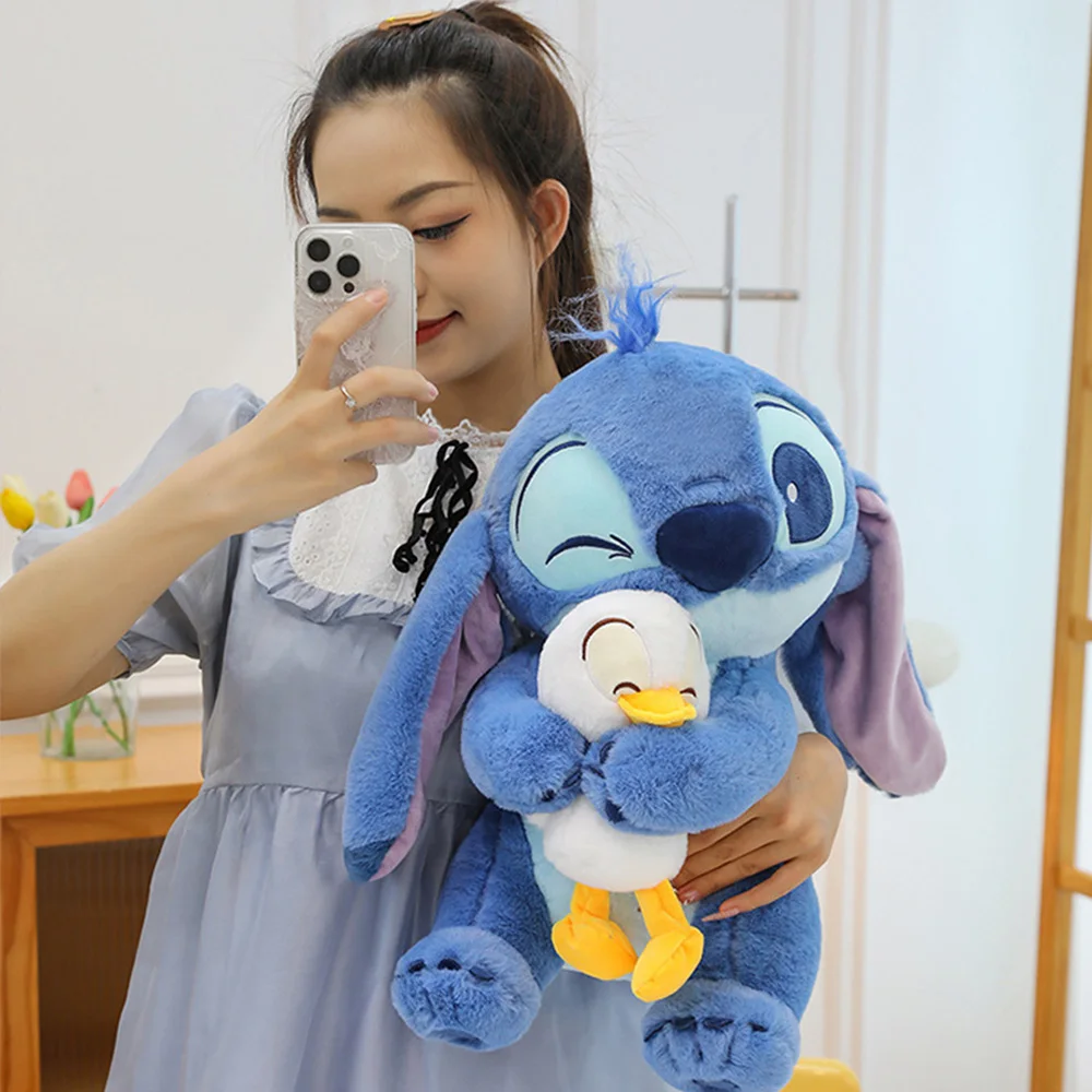 Color: Orange - Lilo&Stitch Cute Cartoon Dolls Toys Kawaii Anime Soft Stuffed Dolls Pillow Appease Toys Birthday Gift For Boys Girls