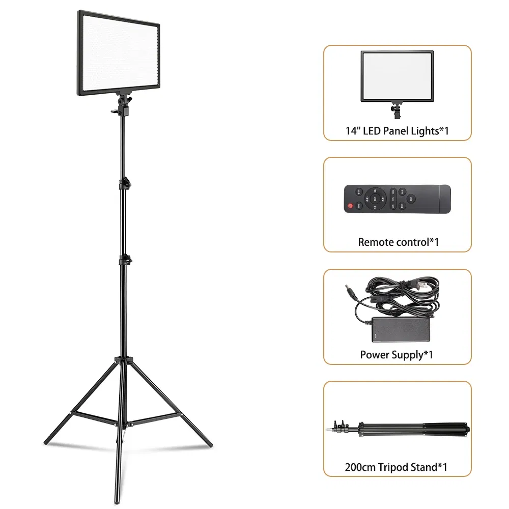 Color: PURPLE, Ships From: CHINA - 14'' LED Video Light Photography Selfie Dimmable Panel Lighting Photo Studio Live Stream Fill Lamp Three Color With Tripod Stand