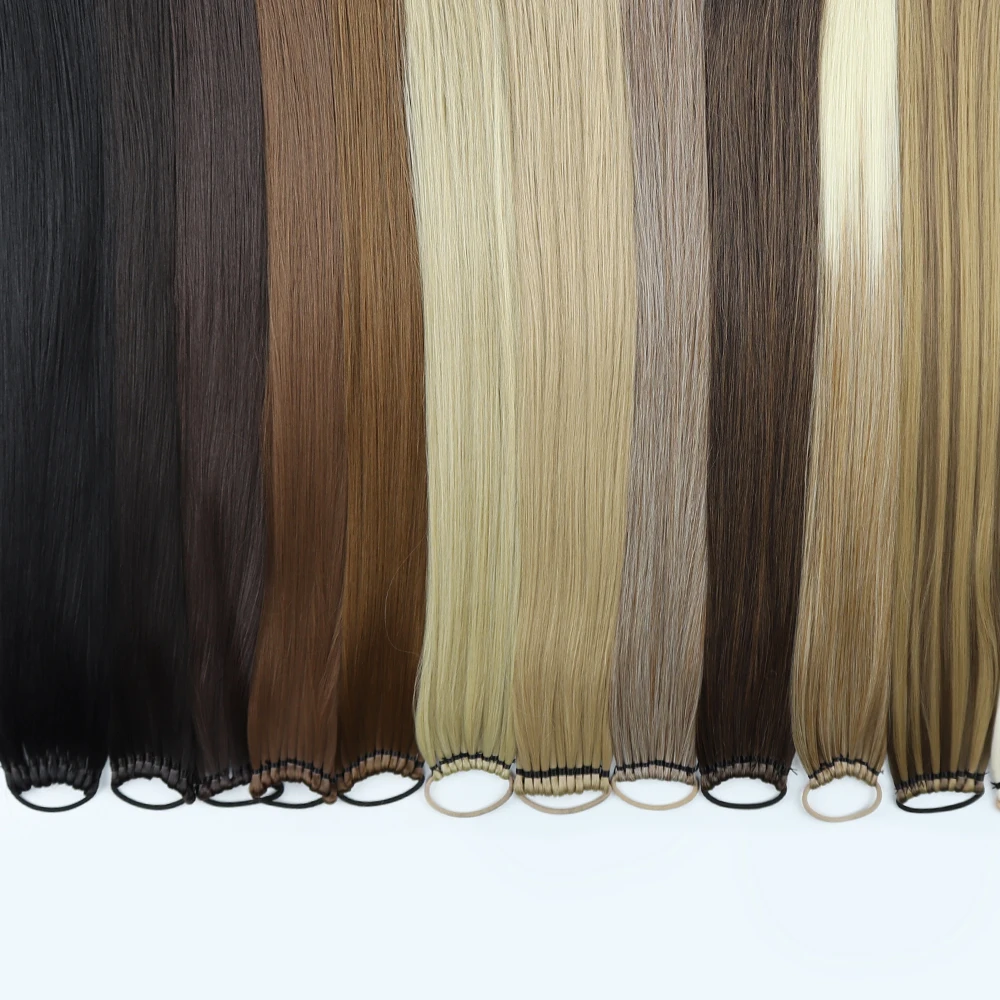 Color: 4/27HL, Ships From: CHINA, Stretched Length: 24inches - 24 Inch Synthetic Ponytail Extensions Black Natural Braided Pony Tail Hairpiece Long Straight Rubber Band Hair For Women