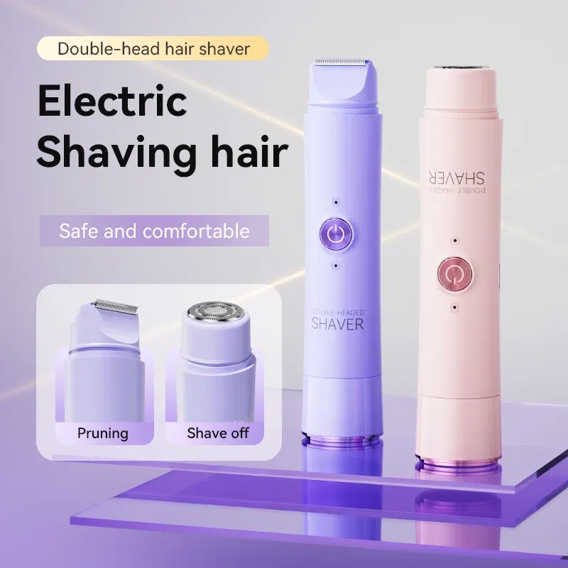 Color: Red - Double Head Electric Epilator Women Rechargeable Painless Hair Remover Shaver for Body Private Areas Bikini Gentle Trimming