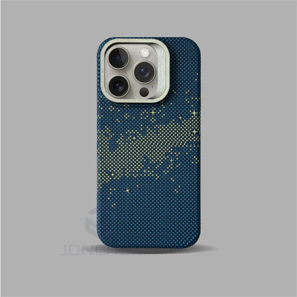 Color: Dark Grey, Material: POLYESTER - Luxury Magnetic Stand Metal Lens Relief Carbon Fibre Pattern For Magsafe Case For iPhone 15 14 13 Pro Max Shockproof Back Cover
