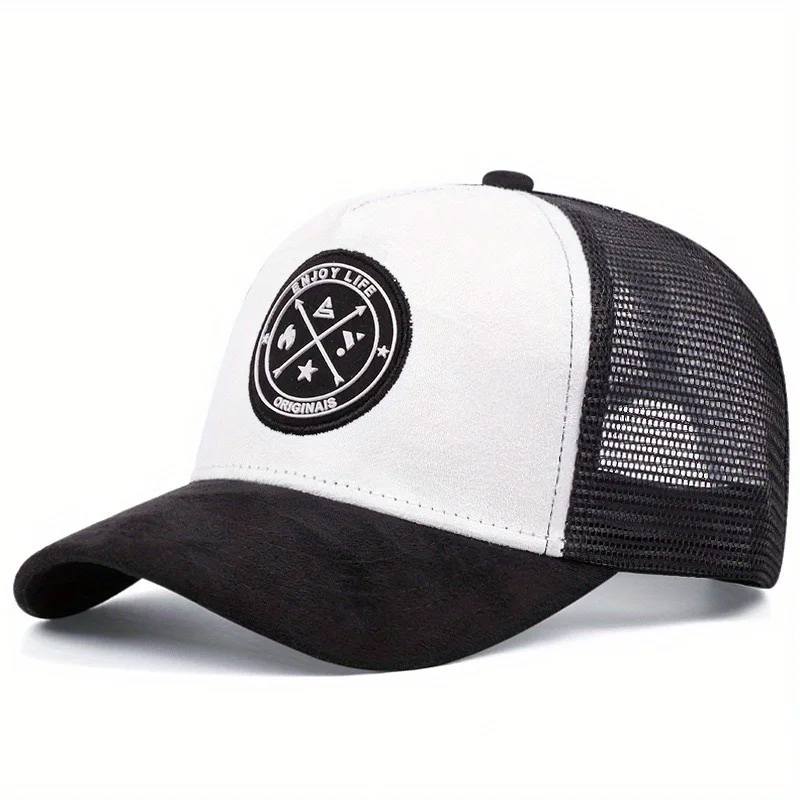 Color: Camouflage, Size: Adjustable - Hot Sale Unisex Cap ENJOY LIFE Letter Patch Baseball Caps Men Women Trucker Hat