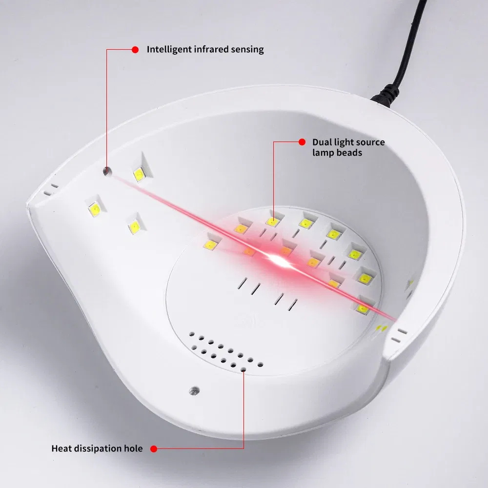 Nail Dryer Machine Portable USB Cable Home Use UV Light for Nails Drying Curing Manicure Varnish with 12pcs Beads UV LED Lamp